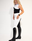 Competition Breeches-Diamond Snow White with Black Seat