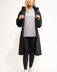 Lightweight Waterproof Long Jacket - Black