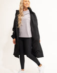 Lightweight Waterproof Long Jacket - Black