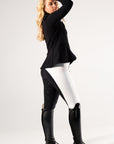 Competition Breeches-Diamond Snow White with Black Seat
