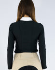Elite Competition Show Long Sleeve- Snow White and Black