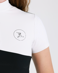 Elite Short Sleeve-Snow White and Black