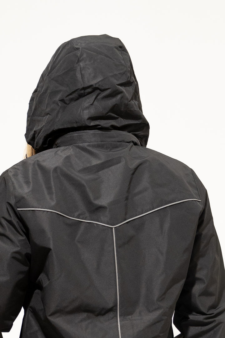 Lightweight Waterproof Long Jacket - Black