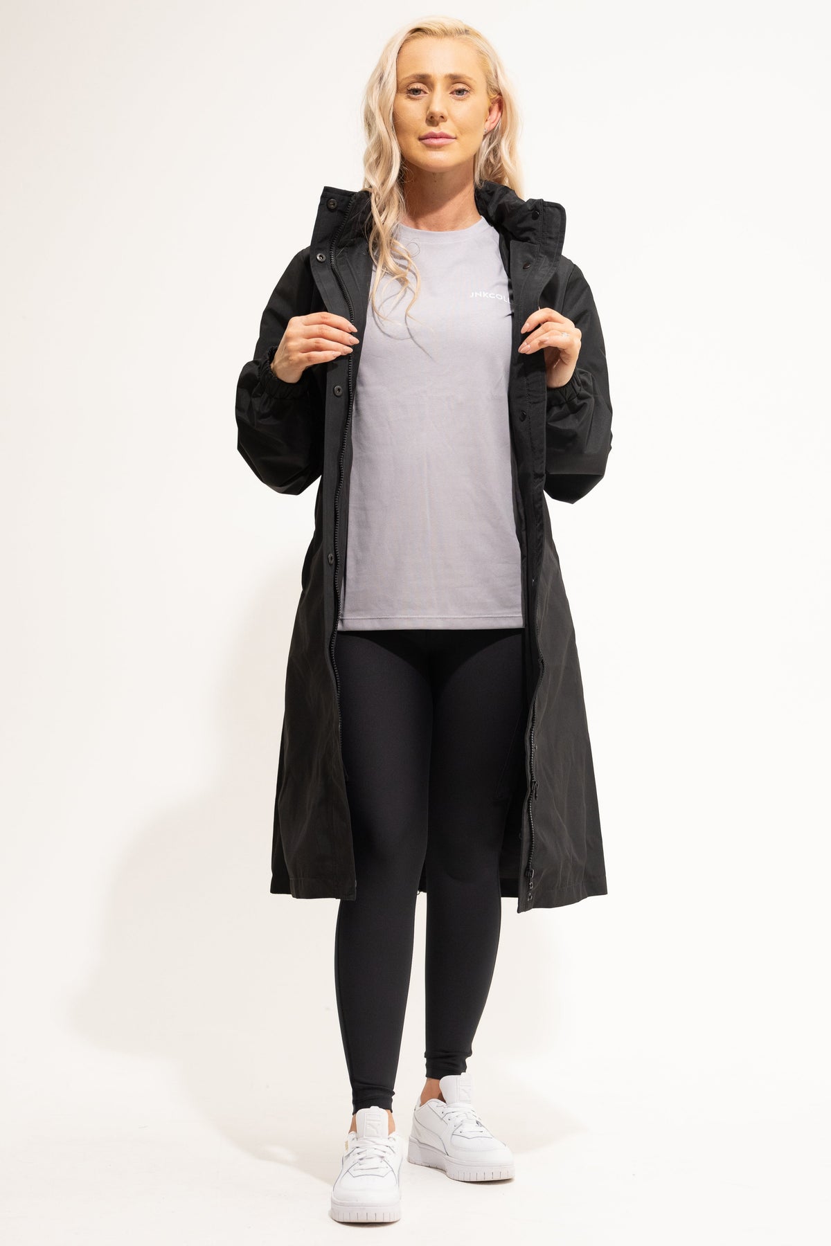 Long Compact Jacket Lightweight Waterproof Long Jacket - Black – JnK Collective