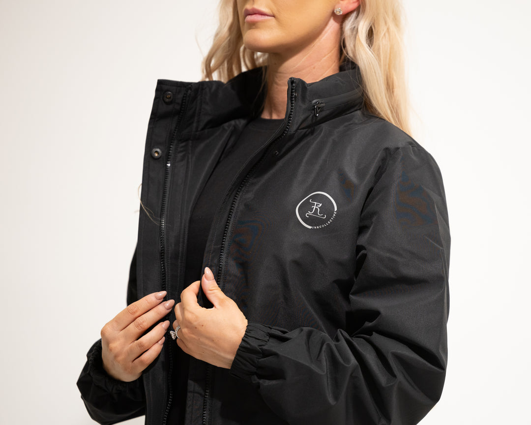 Lightweight Waterproof Long Jacket - Black