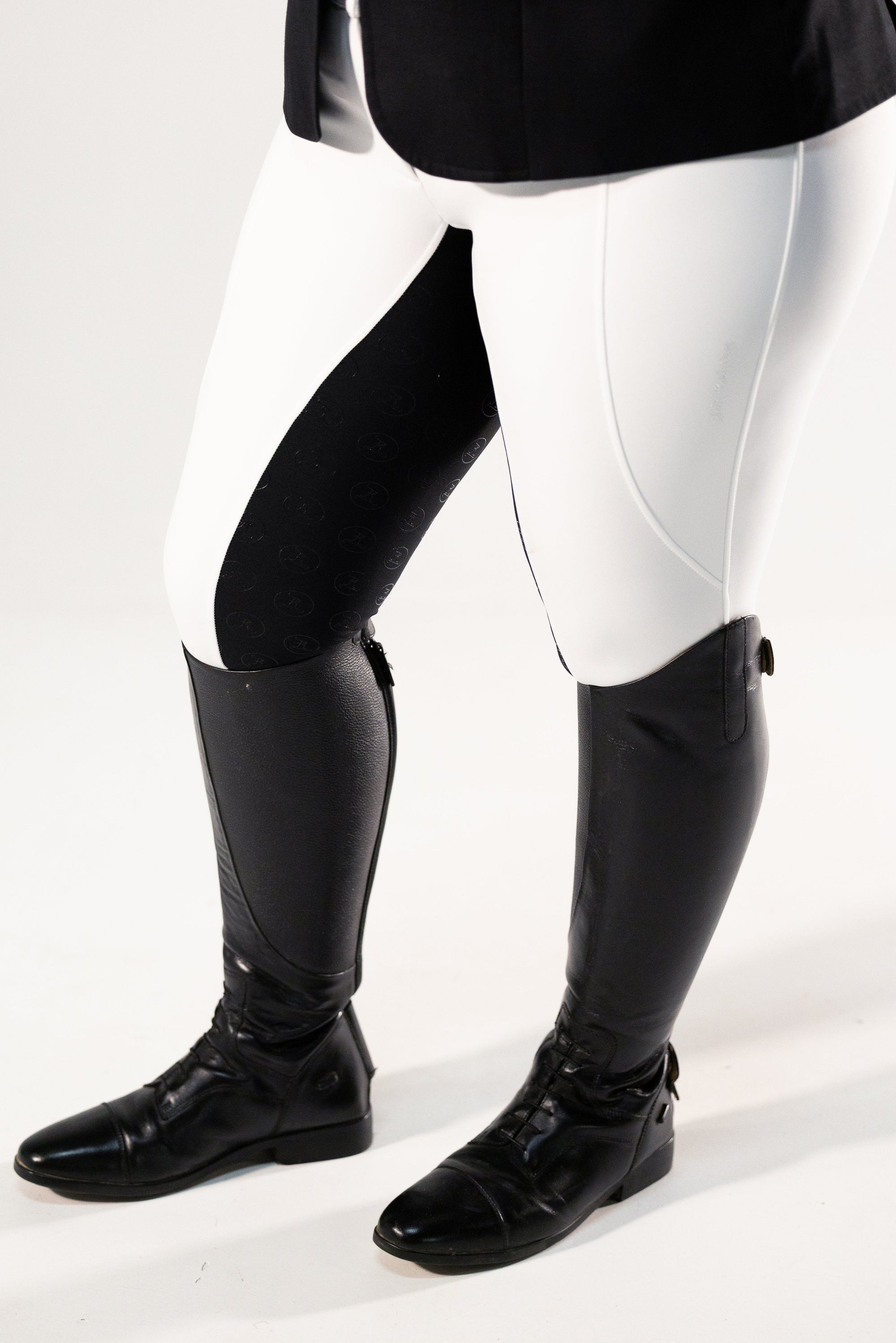 Competition Breeches-Diamond Snow White with Black Seat