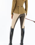 Competition Tights- Stone with Brown Seat