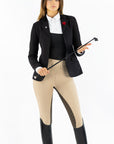 Competition Tights- Stone with Brown Seat