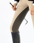 Competition Tights- Stone with Brown Seat