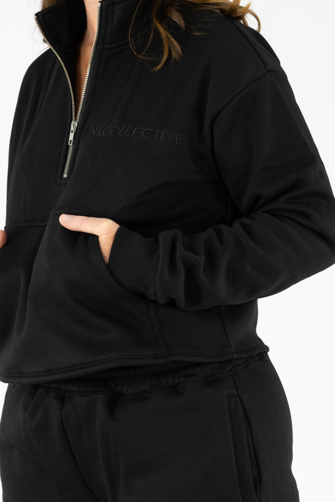 Luna 1/4 Zip Sweater-Black