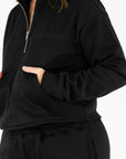 Luna 1/4 Zip Sweater-Black