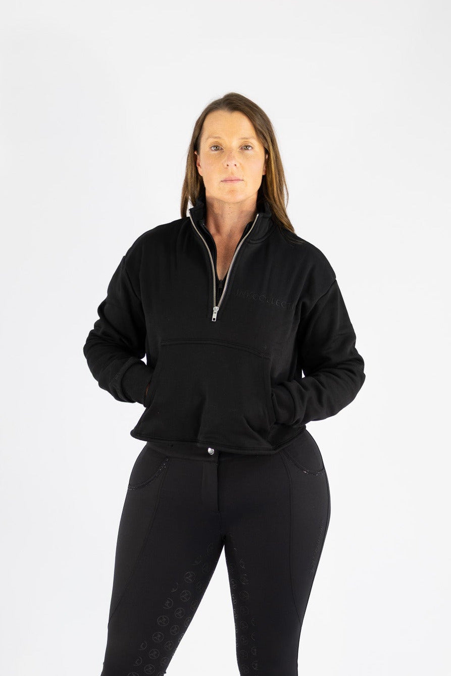 Luna 1/4 Zip Sweater-Black – JnK Collective