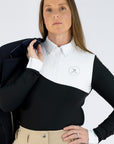 Elite Competition Show Long Sleeve- Snow White and Black