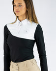 Elite Competition Show Long Sleeve- Snow White and Black