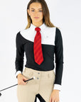 Elite Competition Show Long Sleeve- Snow White and Black