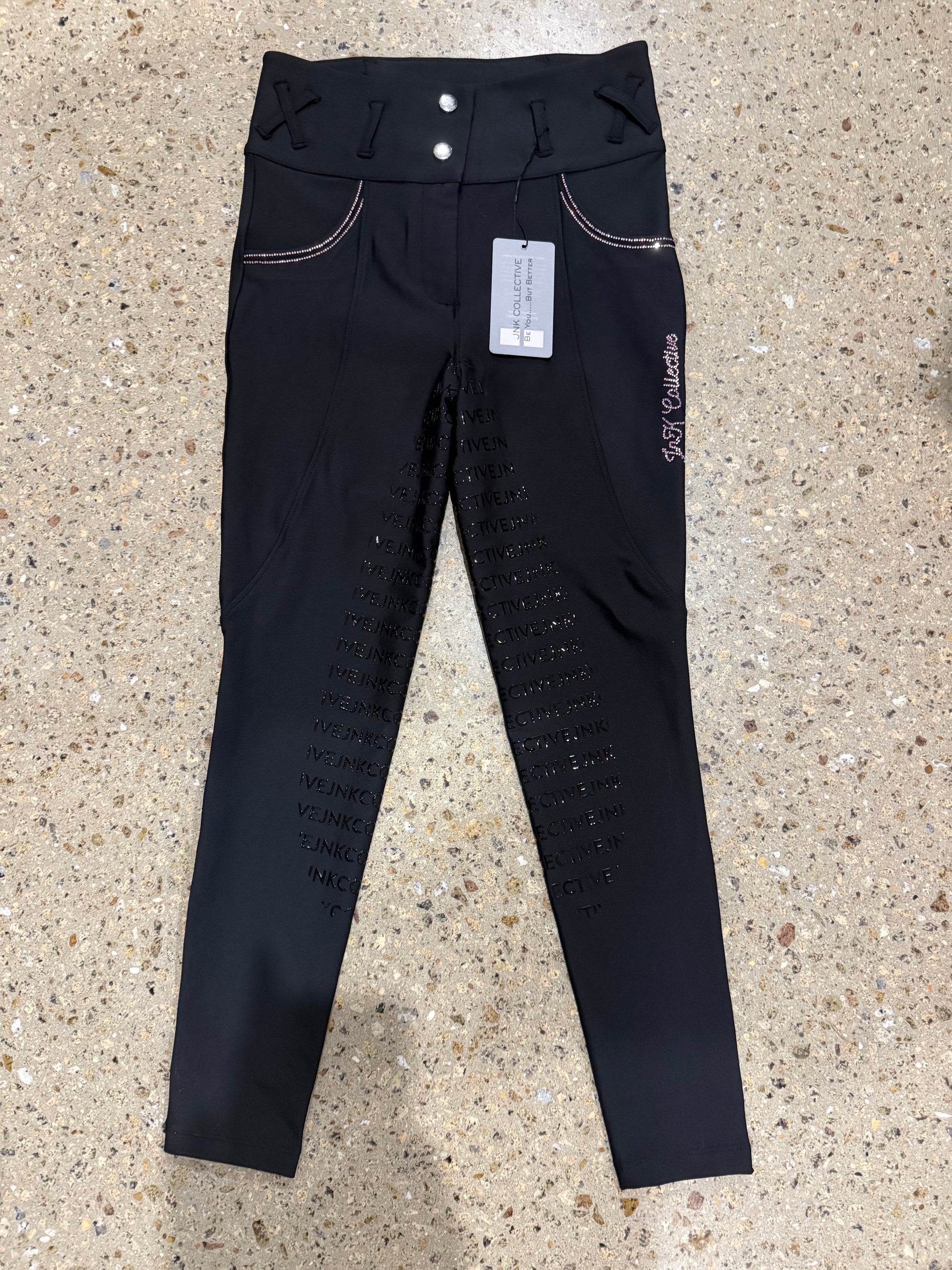 Diamond Hybrid Tights-Black and Powder Pink