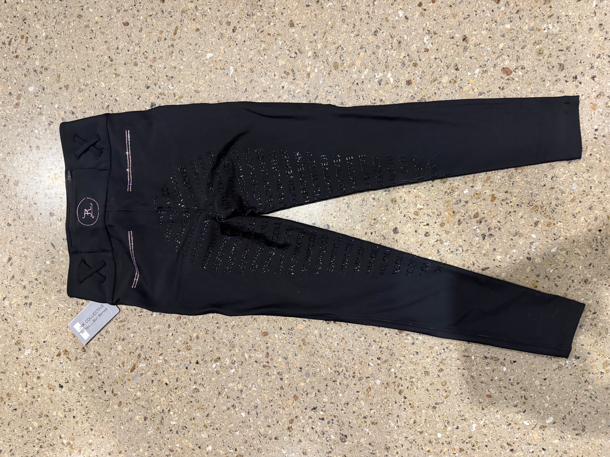Diamond Hybrid Tights-Black and Powder Pink