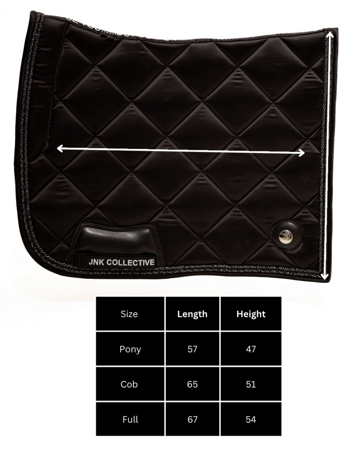 Black Crystal Saddle Pad- Dressage