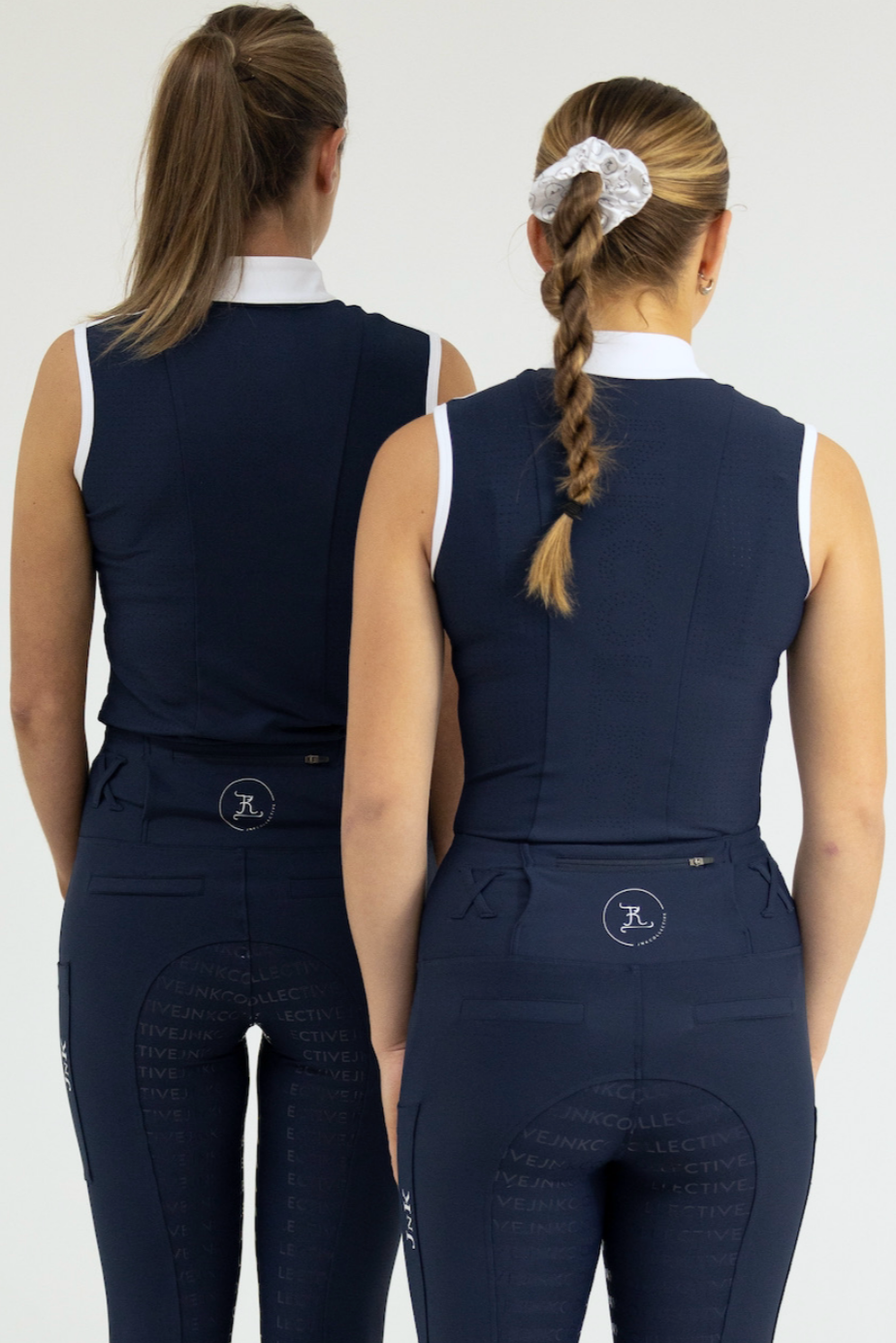 Elite Tank-Snow White and Navy