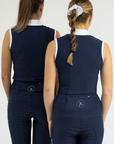 Elite Tank-Snow White and Navy