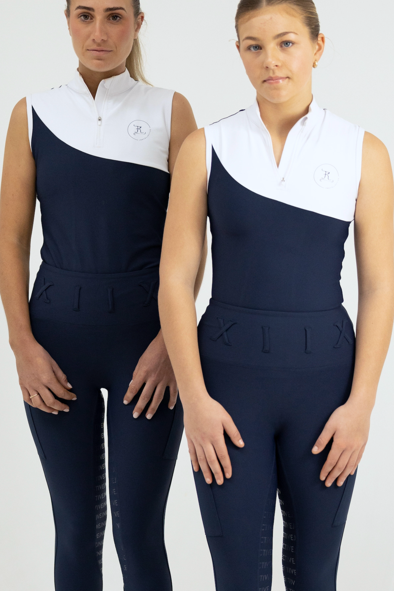 Elite Tank-Snow White and Navy