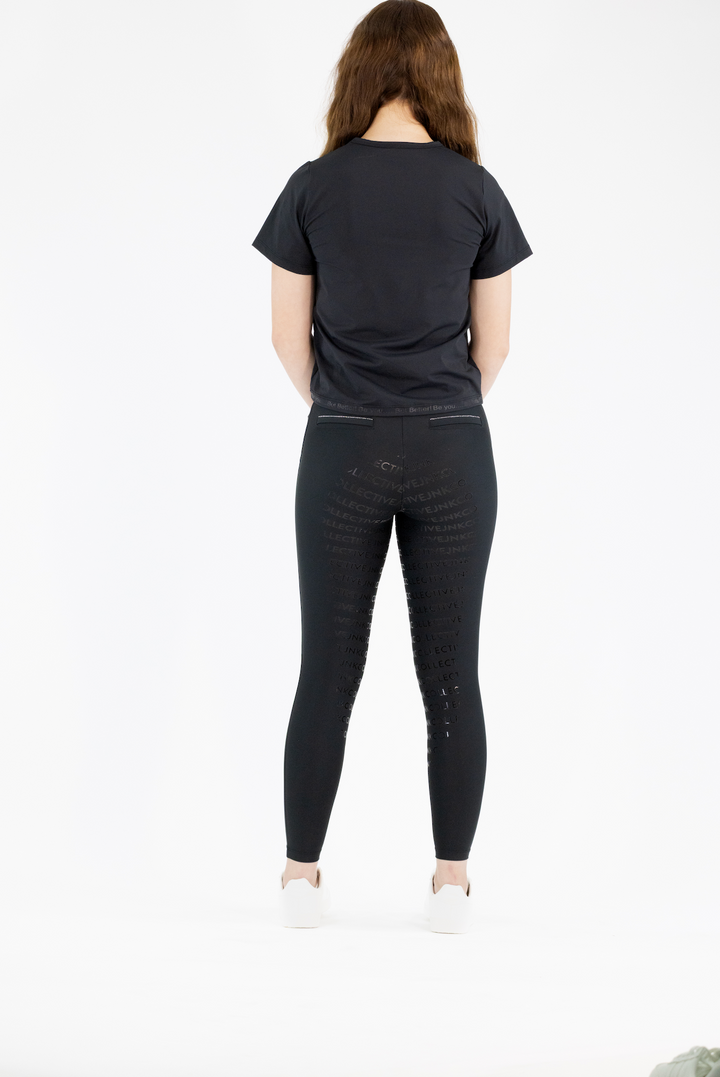 Diamond Hybrid Tights-Black