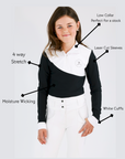 Elite Competition Long Sleeve- Snow White and Black