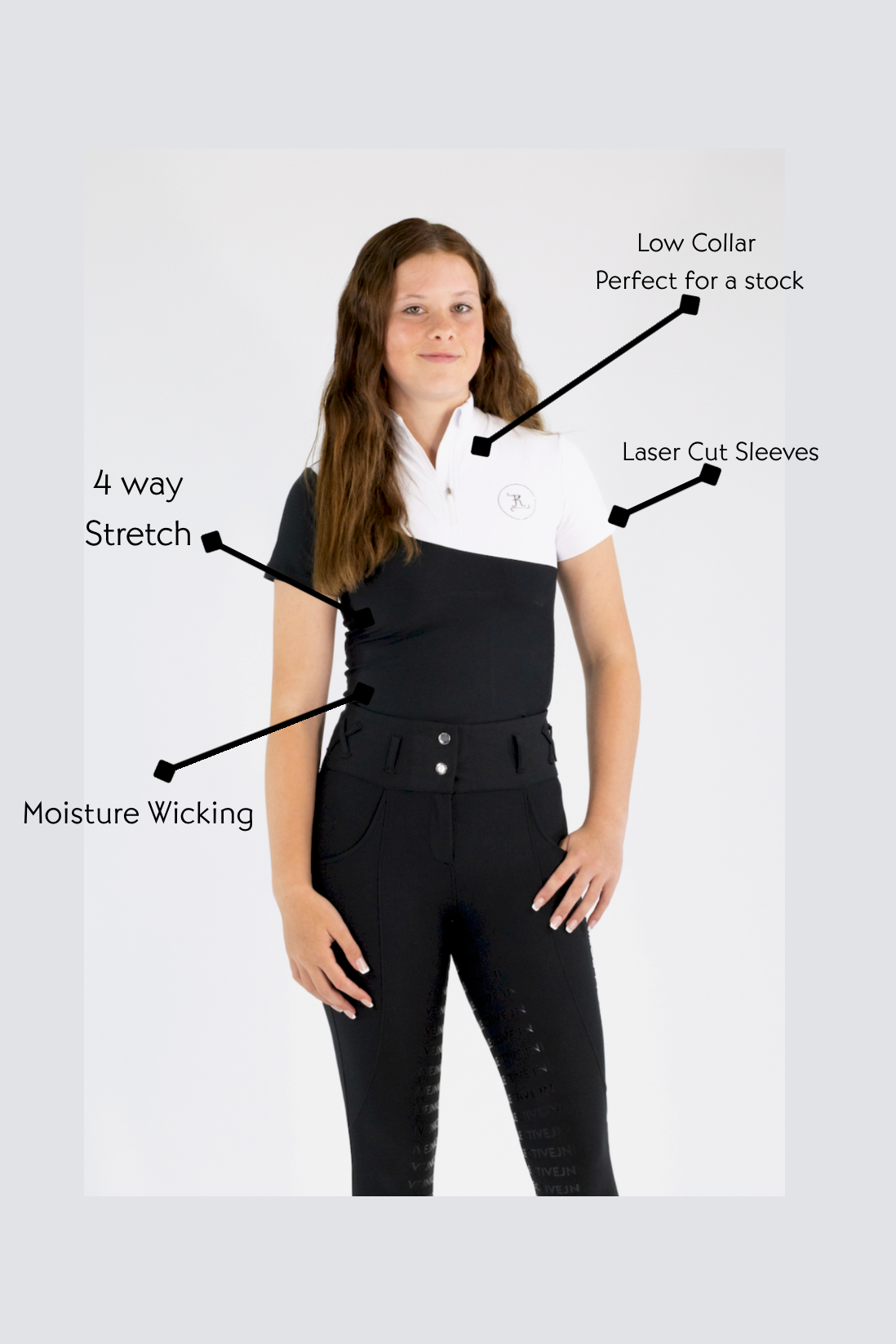 Elite Short Sleeve-Snow White and Black