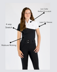 Elite Short Sleeve-Snow White and Black