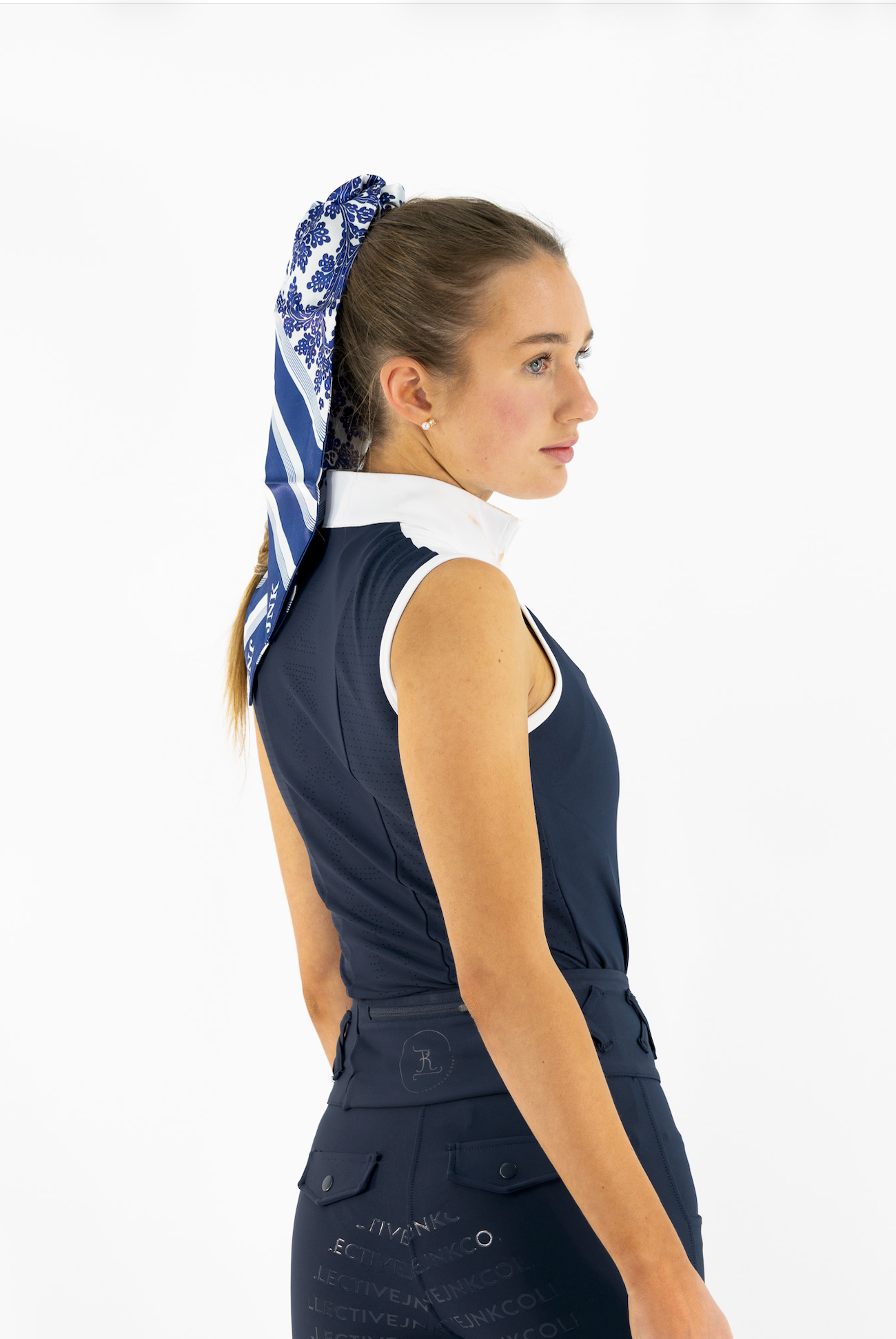 Signature Satin Set- Navy and White