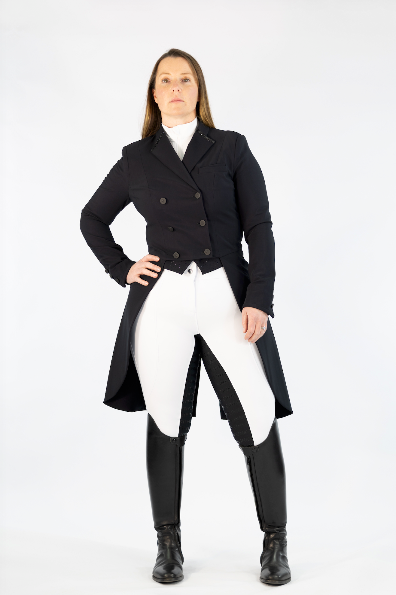 Competition Hybrid Tights- Snow White and Black Seat