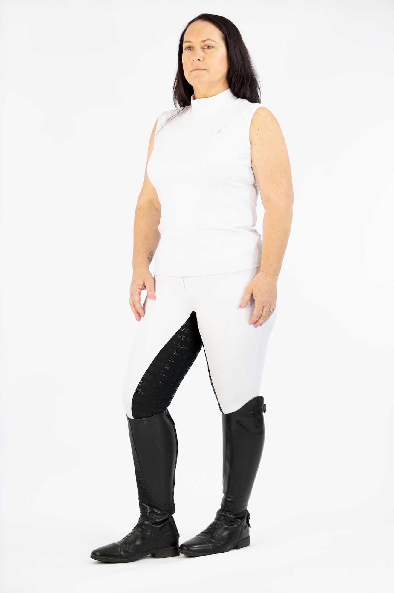 Competition Hybrid Tights- Snow White and Black Seat