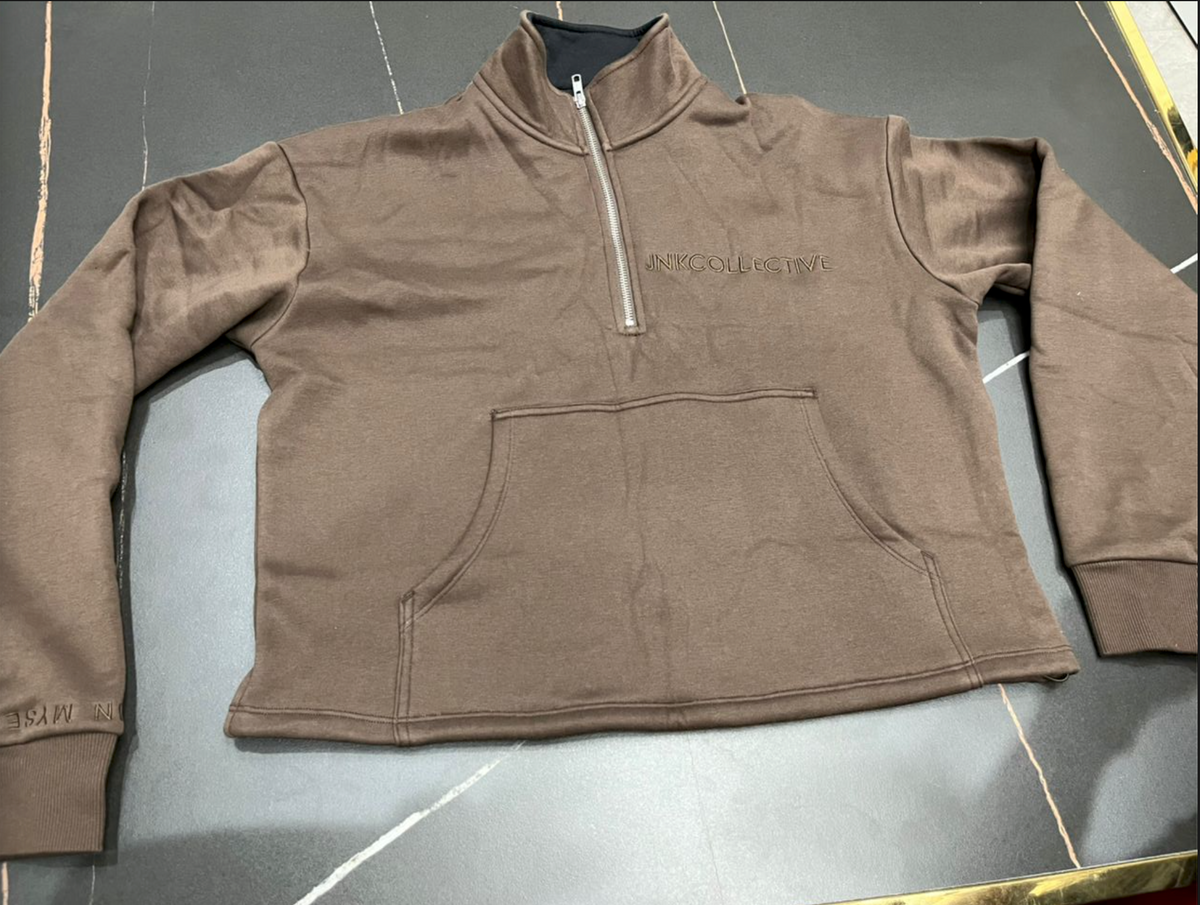 Luna 1/4 Zip Sweater-Chocolate