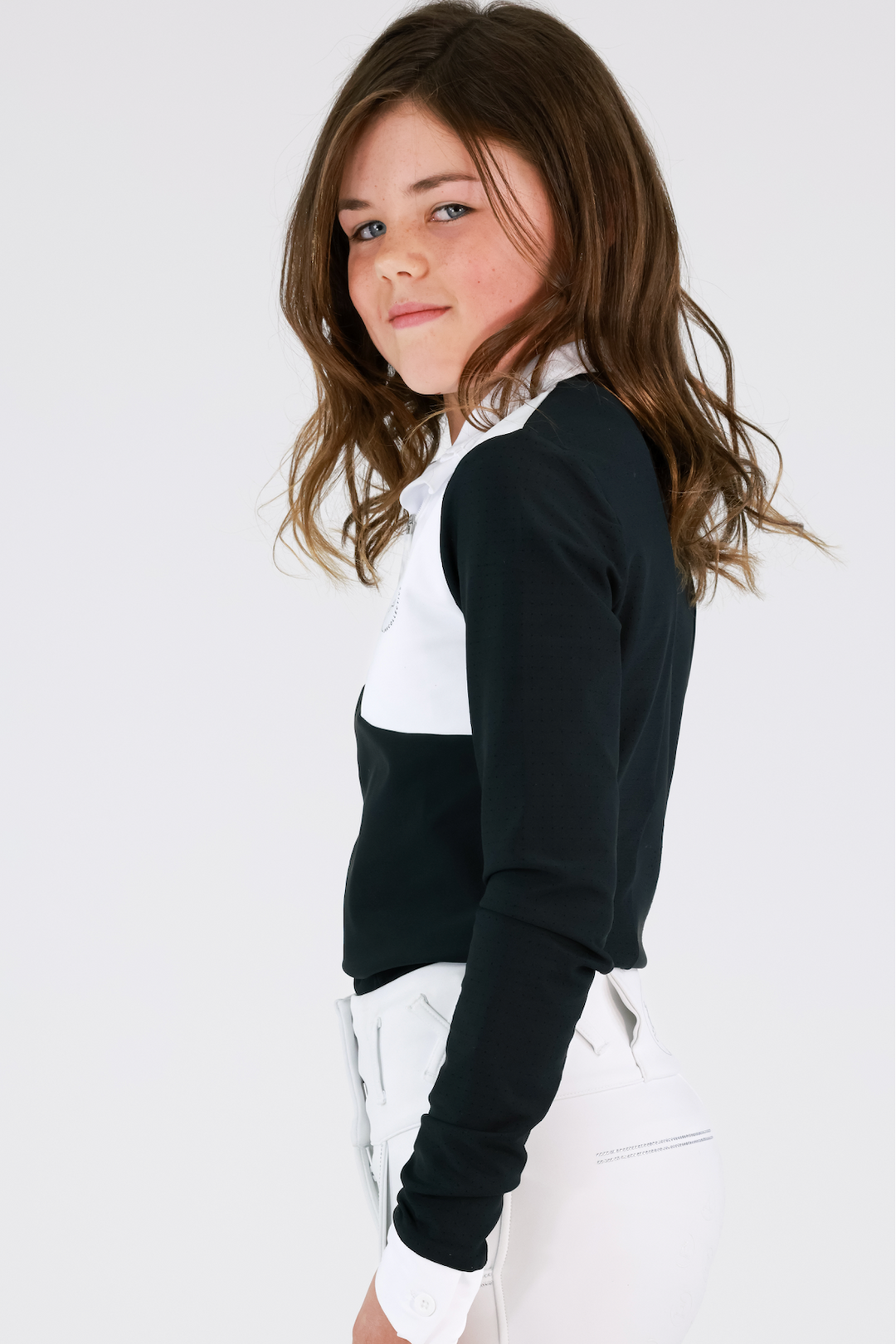 Elite Competition Long Sleeve- Snow White and Black