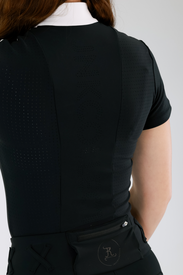 Elite Short Sleeve-Snow White and Black