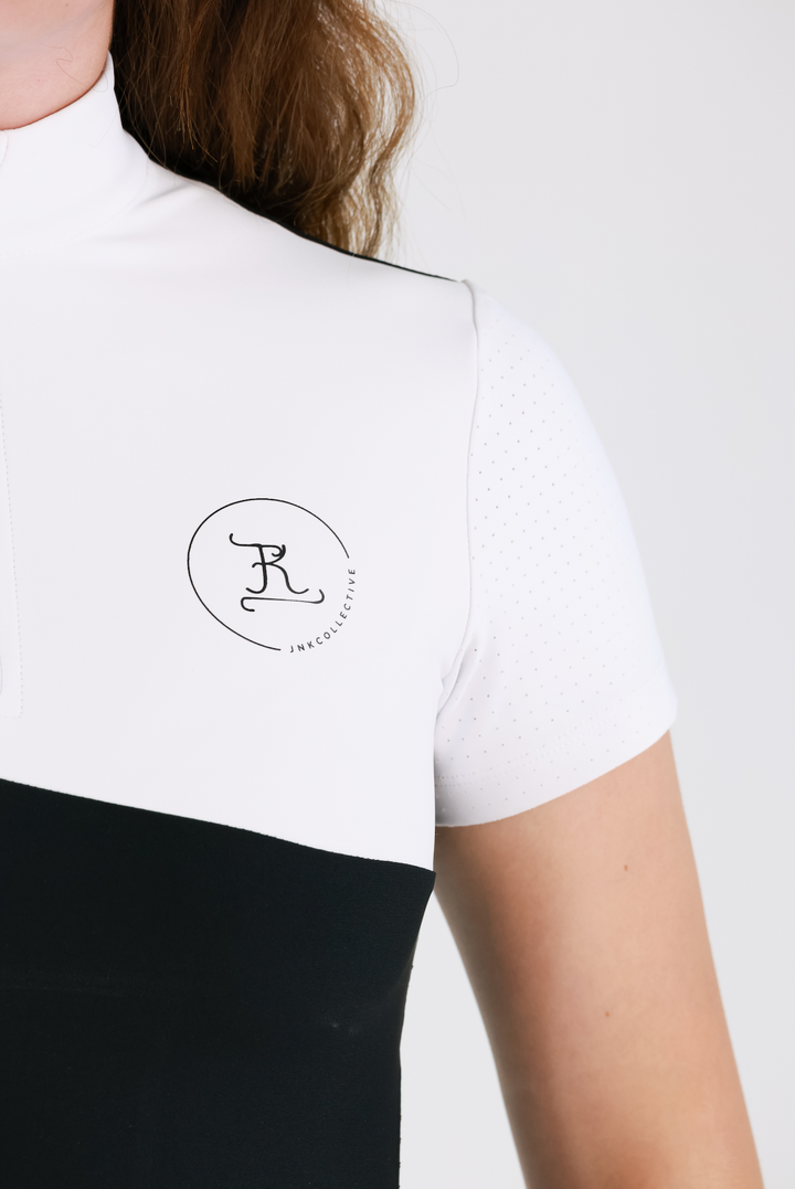 Elite Short Sleeve-Snow White and Black