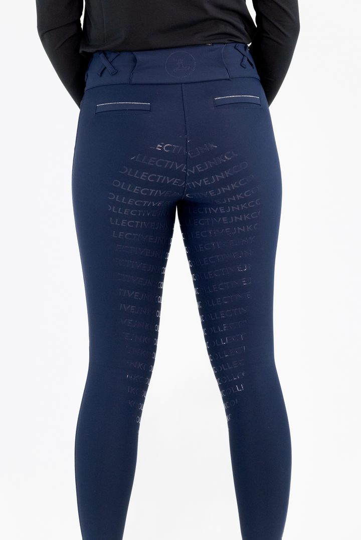 Diamond Hybrid Tights-Navy